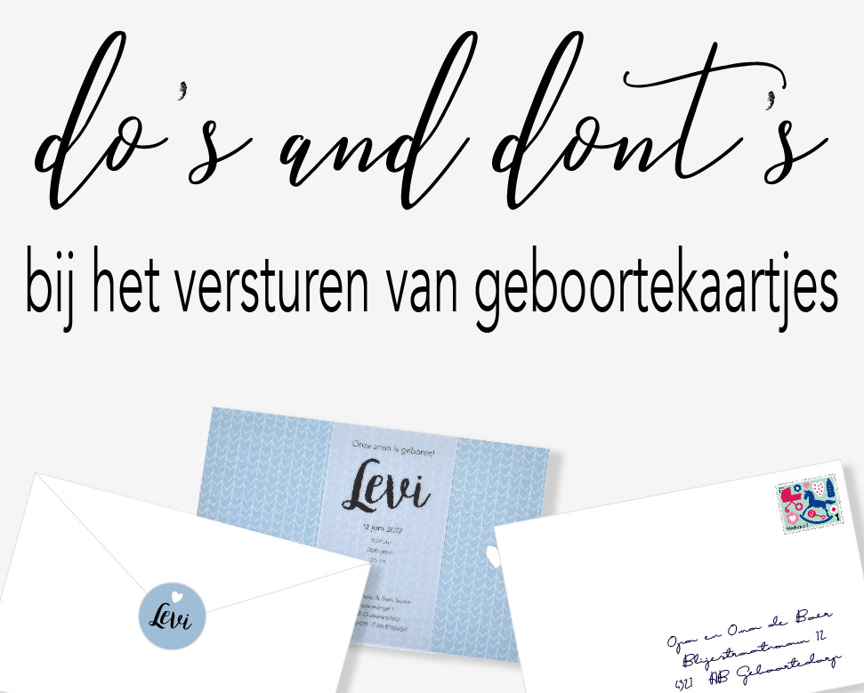 Do's and Dont's  bij het versturen van geboortekaartjes